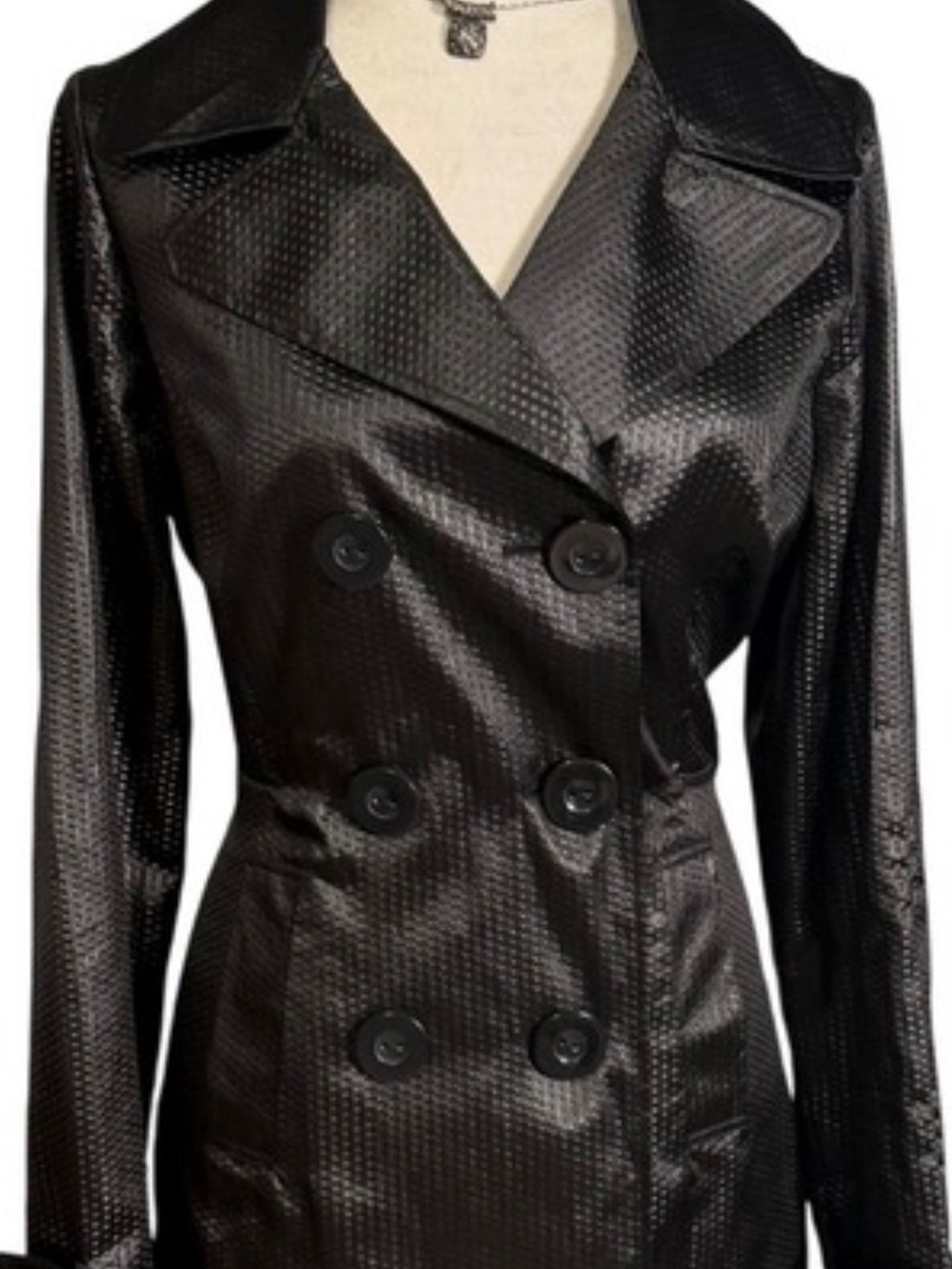 Rue21 Black Double-Breasted Satin Blazer Jacket